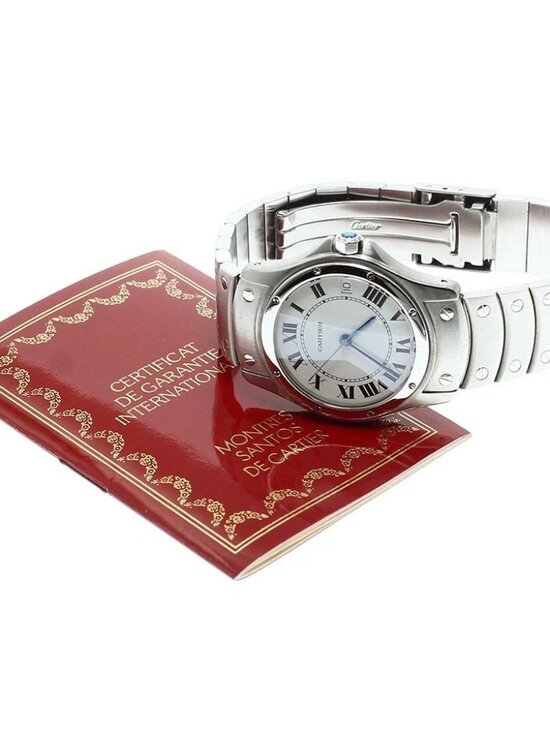 CARTIER Santo Cougar LM W20026K1 Date White Dial Automatic Men\'s Watch_ main image 4